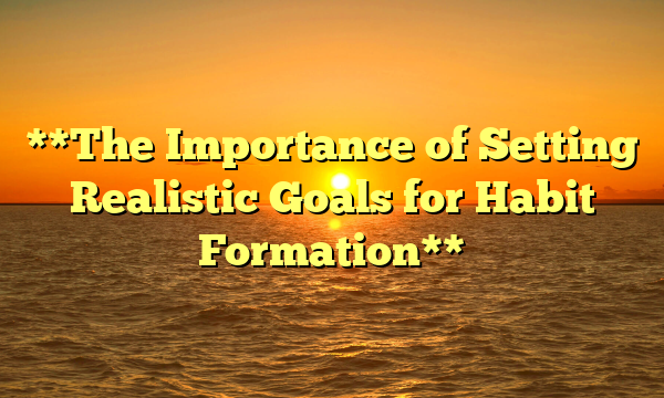 **The Importance of Setting Realistic Goals for Habit Formation**